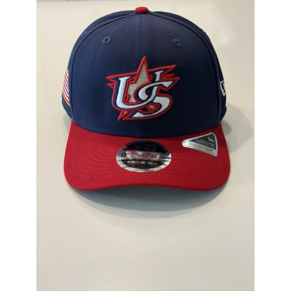 New Era 2026 World Baseball Classic USA Baseball Cap 9SEVENTY Snapback Navy Red
